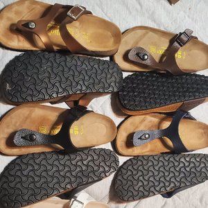 THIS HAS SOLD..Birkenstock-genuine- 4 Gizeh and 1 unique style THIS HAS SOLD!!!